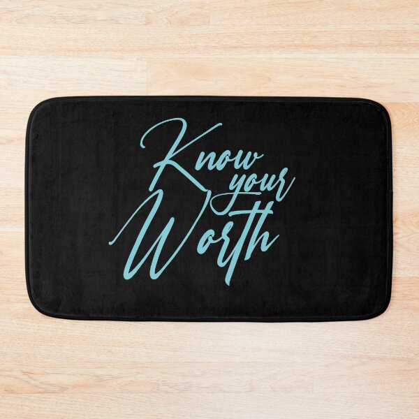 Item preview, Know your worth in neon light blue on black designed and sold by Samridhi Verma.