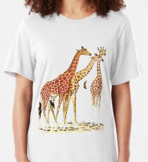 Giraffe Family Slim Fit T-Shirt