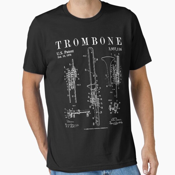 Item preview, Trombone Old Vintage Patent Drawing Print designed and sold by GrandeDuc.