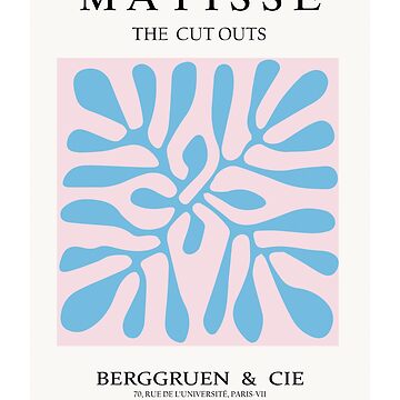 Artwork thumbnail, blue pink minimal modern art print inspired by Henri Matisse's by shreya ranjan