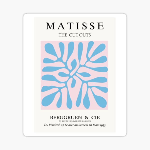 Item preview, blue pink minimal modern art print inspired by Henri Matisse's  designed and sold by shreya ranjan.