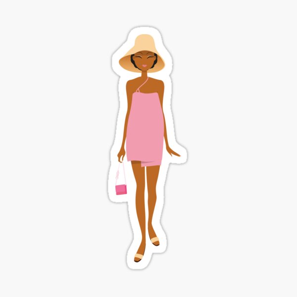 Pink lady in summer Sticker
