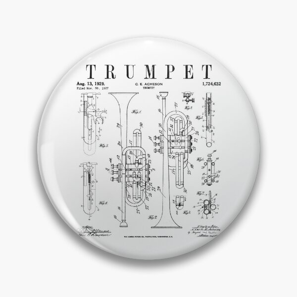 Item preview, Trumpet Vintage Patent Trumpetist Drawing Print designed and sold by GrandeDuc.