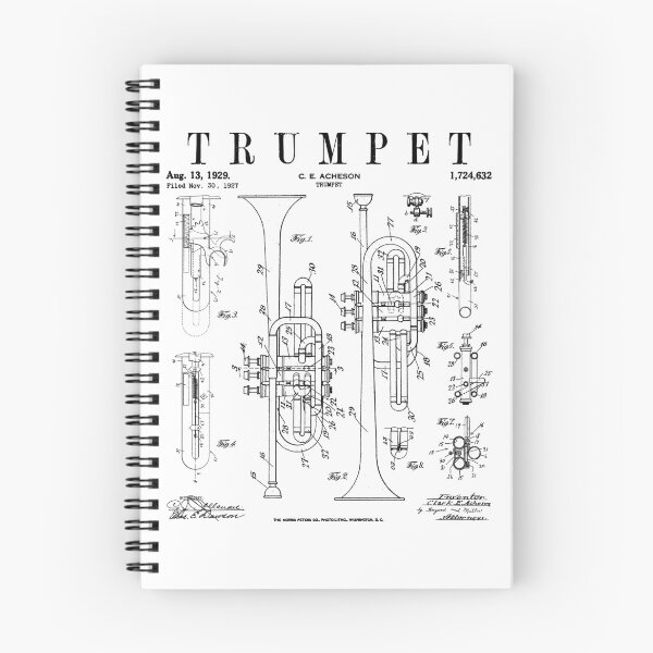 Item preview, Trumpet Vintage Patent Trumpetist Drawing Print designed and sold by GrandeDuc.