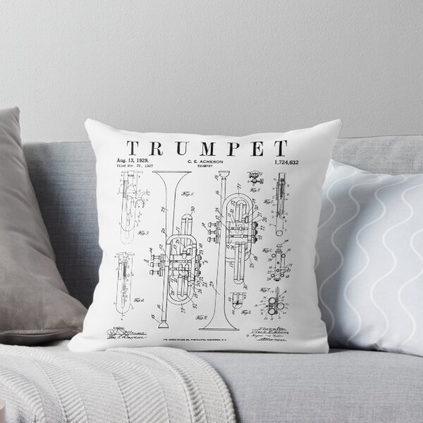 Item preview, Trumpet Vintage Patent Trumpetist Drawing Print designed and sold by GrandeDuc.