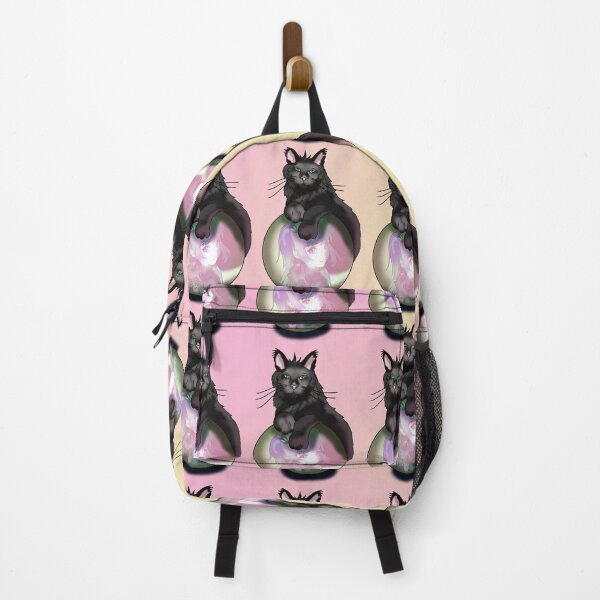 Item preview, Black maine coon on a pink crystal ball designed and sold by CuisineCat.