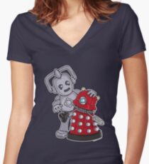 Destructive Hugs Women's Fitted V-Neck T-Shirt