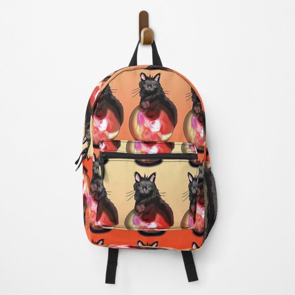 Item preview, Black maine coon on a red crystal ball designed and sold by CuisineCat.