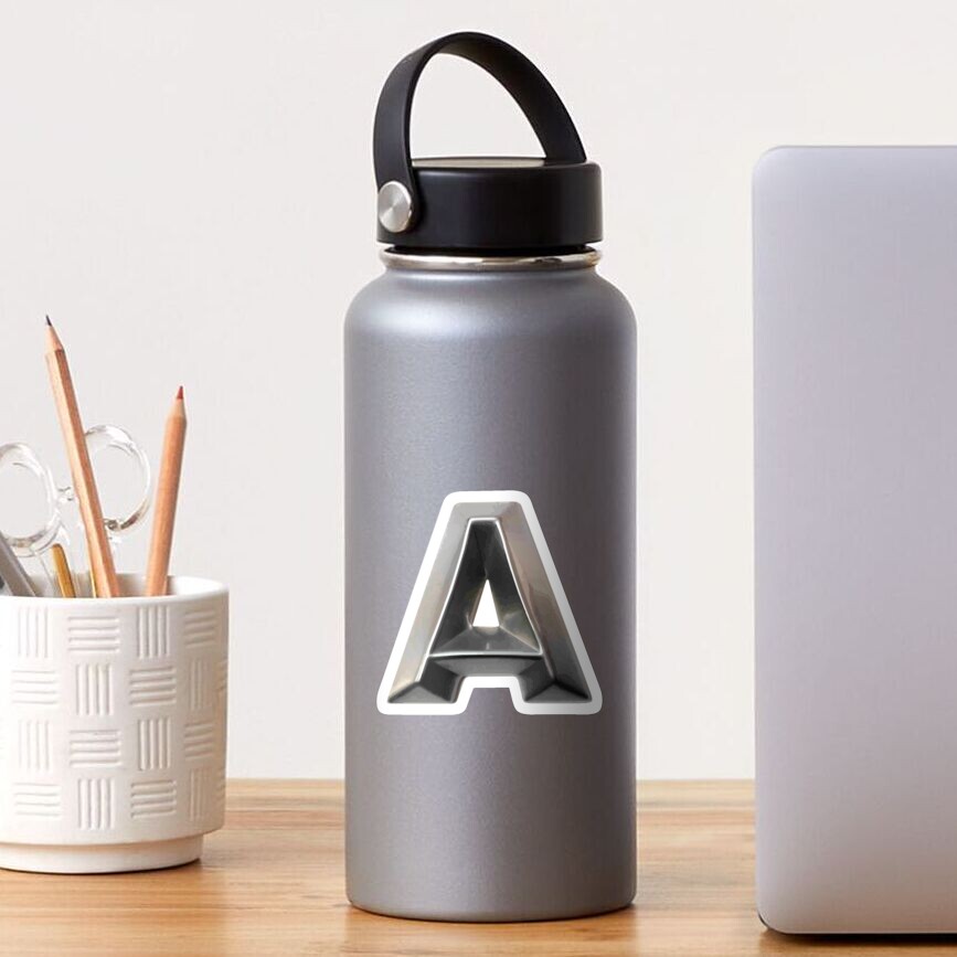 3D Letter A Sticker