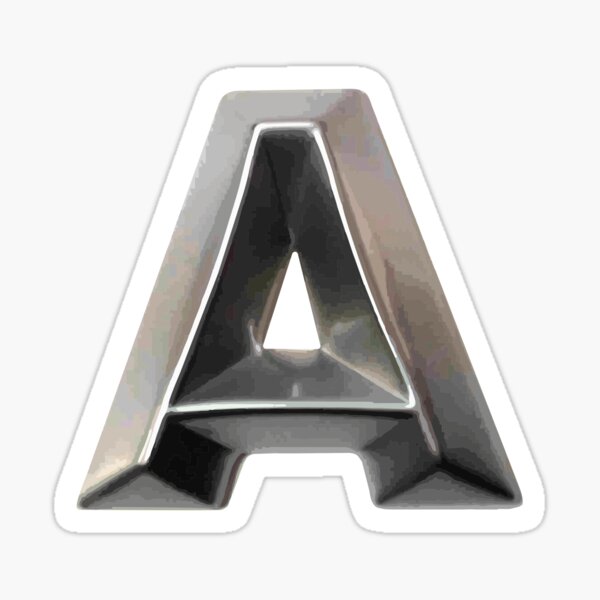 3D Letter A Sticker