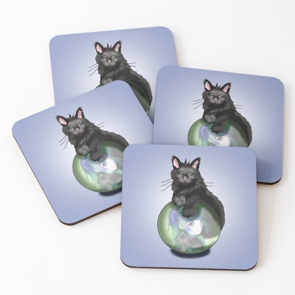 Item preview, Black maine coon on a crystal ball designed and sold by CuisineCat.