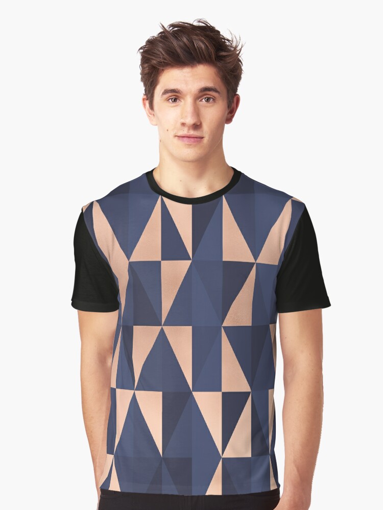 Rose Gold & Navy Geo Abstract