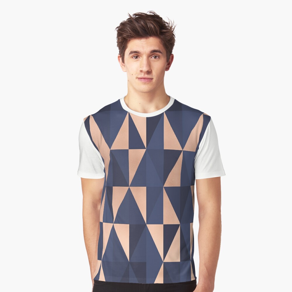 Rose Gold & Navy Geo Abstract