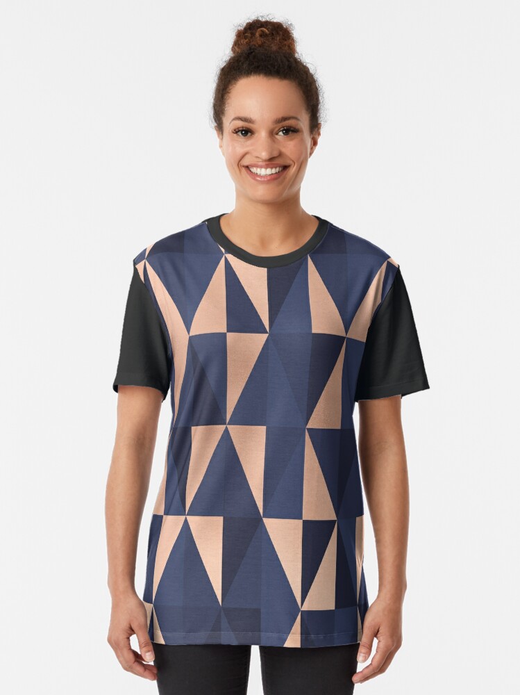 Rose Gold & Navy Geo Abstract