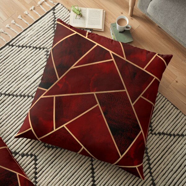 Red & Gold Geo Floor Pillow