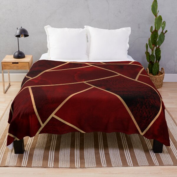 Red & Gold Geo Throw Blanket