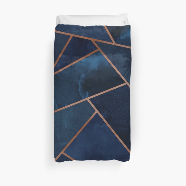 Navy & Copper Geo Duvet Cover