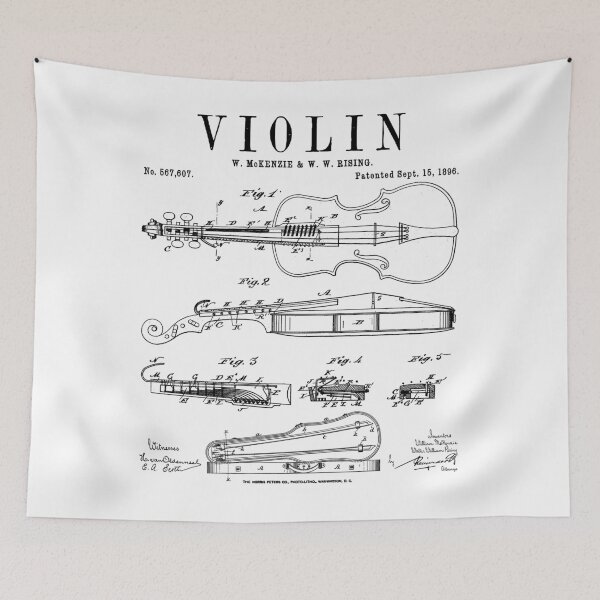 Item preview, Violin Old Vintage Patent Drawing Print designed and sold by GrandeDuc.