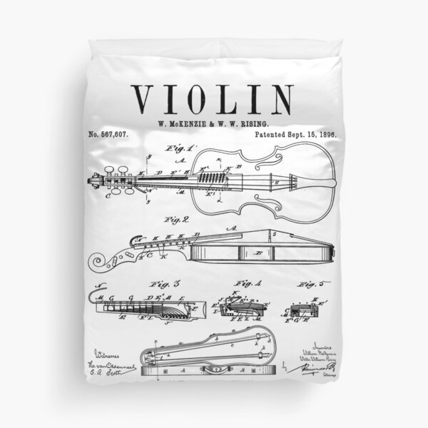 Item preview, Violin Old Vintage Patent Drawing Print designed and sold by GrandeDuc.