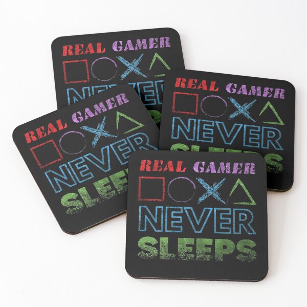 Item preview, REAL GAMER NEVER SLEEPS color, gamers, destroyed, text, captions, play, computer games, console  designed and sold by NiceSign.