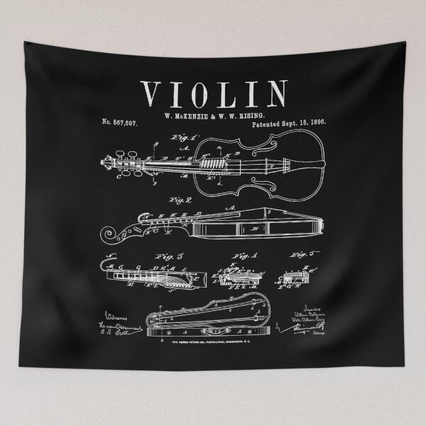 Aperçu de l'œuvre Impression de dessin de brevet ancien vintage pour violon créée et vendue par GrandeDuc.