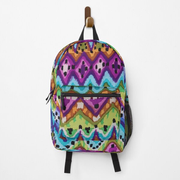 Item preview, Chevron, Warp, Ikat, Stripe, in Turquoise, Magenta, Green, and Blue designed and sold by Leslie Rogers Todder.