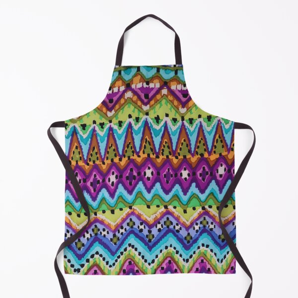 Item preview, Chevron, Warp, Ikat, Stripe, in Turquoise, Magenta, Green, and Blue designed and sold by Leslie Rogers Todder.