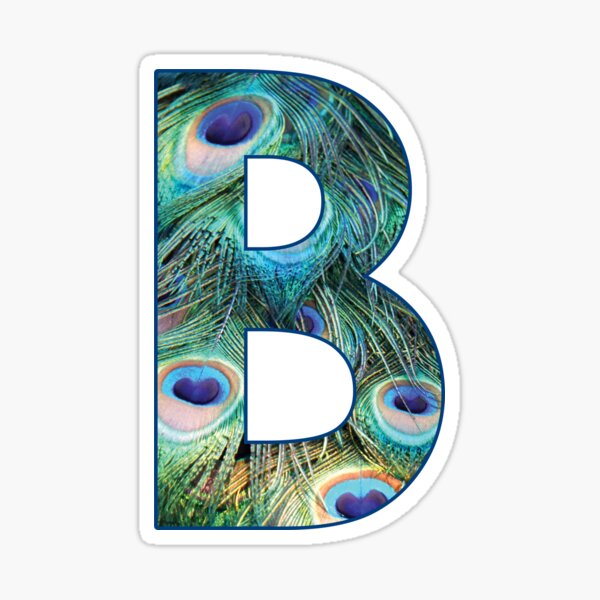 "The Letter B - Monogram In Peacock Feathers" Sticker For Sale By ...