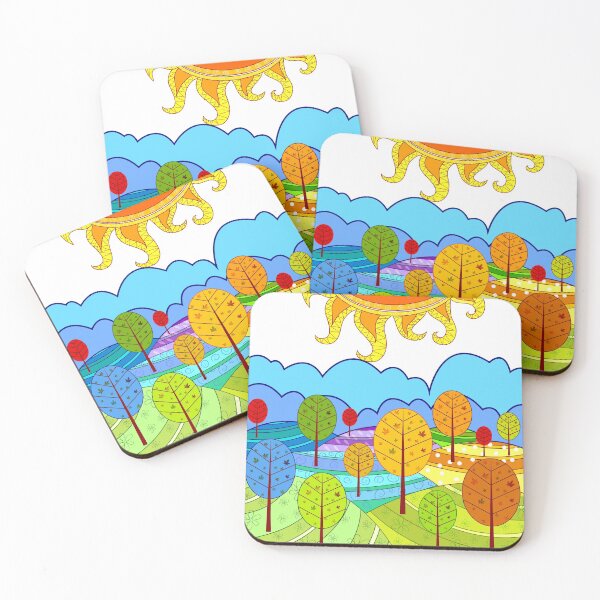 Item preview, Autumn Fall Leaves Trees Hills Colourful Design  designed and sold by theworld2021.