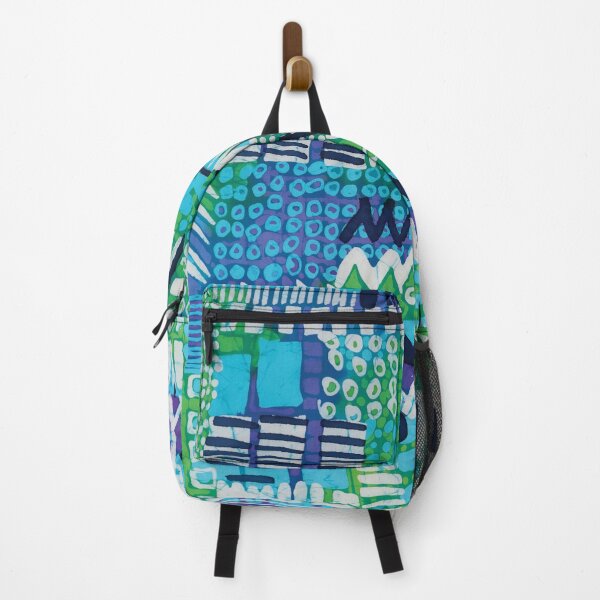 Item preview, Batik in Blue and Green African Geometric designed and sold by Leslie Rogers Todder.