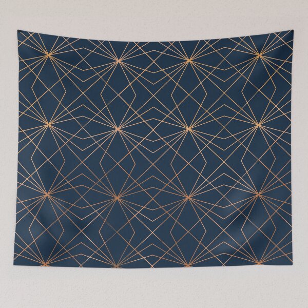 Item preview, Navy & Copper Geo Lines designed and sold by Blue-Banana.