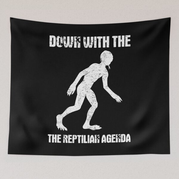 Item preview, Down With The Reptilian Agenda Conspiracy Theory print designed and sold by jakehughes2015.