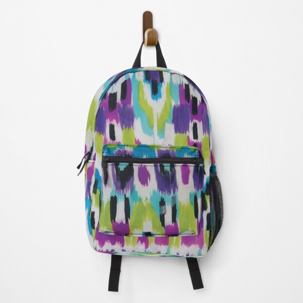 Item preview, Warp Ikat Stripe in Turquoise, Purple and Green designed and sold by Leslie Rogers Todder.