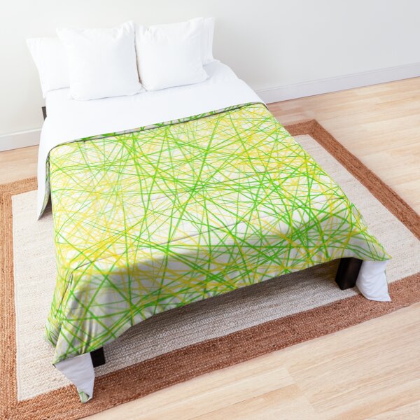 Lime Green and Yellow Modern Lines Comforter