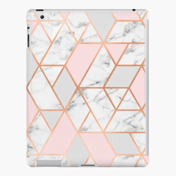 Rose Gold, Pink, Grey & Marble Geo Lines iPad Snap Case