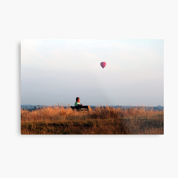Man and balloon Metal Print