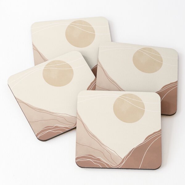 Item preview, Abstract Orange and Beige Landscape Art designed and sold by Linlera.