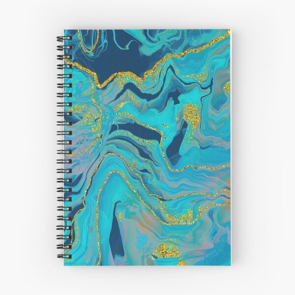 Item preview, Sparkling Ink Splashes in Mermaid Blue Colors with Gold Glitter designed and sold by WisdomInspired.