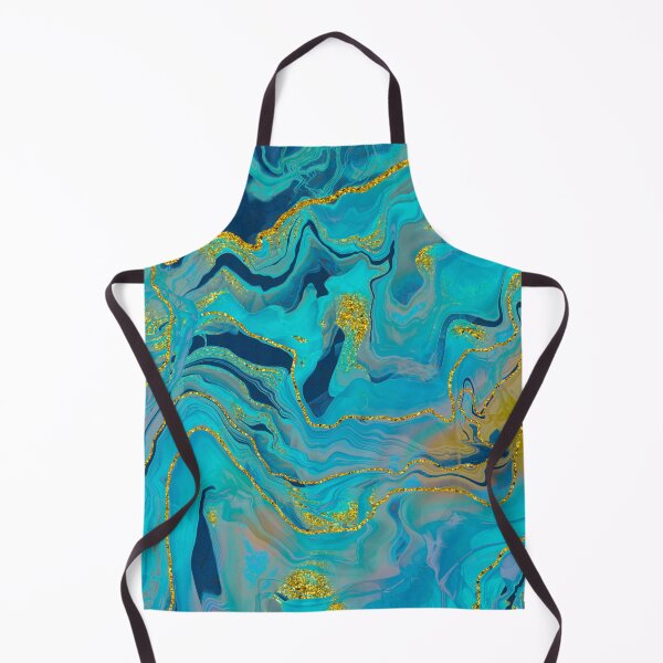 Item preview, Sparkling Ink Splashes in Mermaid Blue Colors with Gold Glitter designed and sold by WisdomInspired.