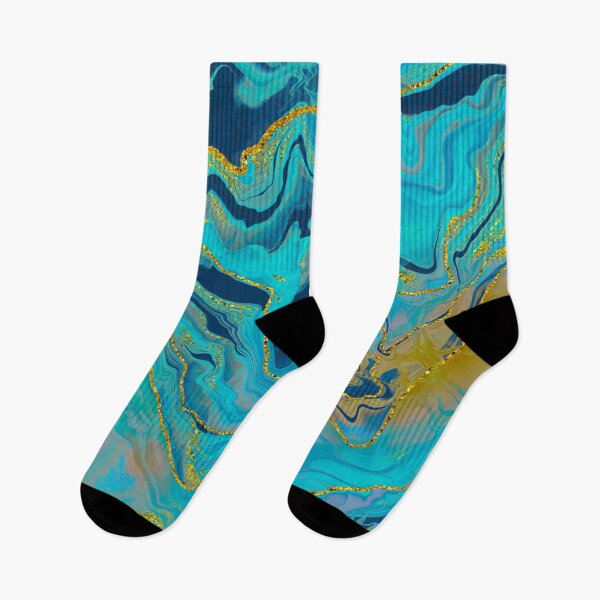 Item preview, Sparkling Ink Splashes in Mermaid Blue Colors with Gold Glitter designed and sold by WisdomInspired.