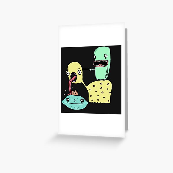 Creatures licking and poking things Greeting Card