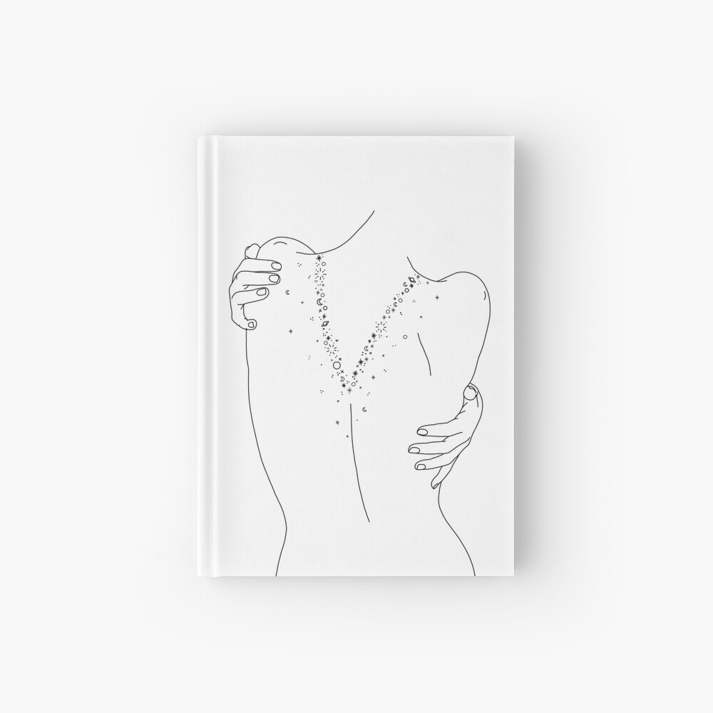 Nude back line drawing - Sofia Hardcover Journal