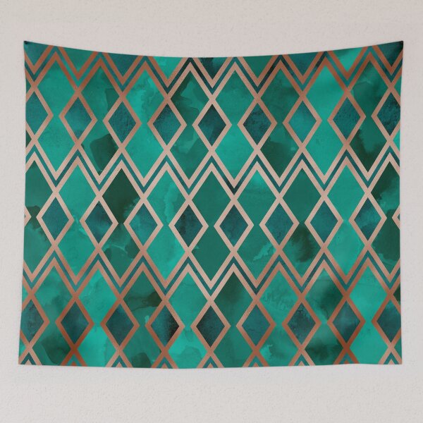 Item preview, Copper & Emerald Geo Diamonds designed and sold by Blue-Banana.