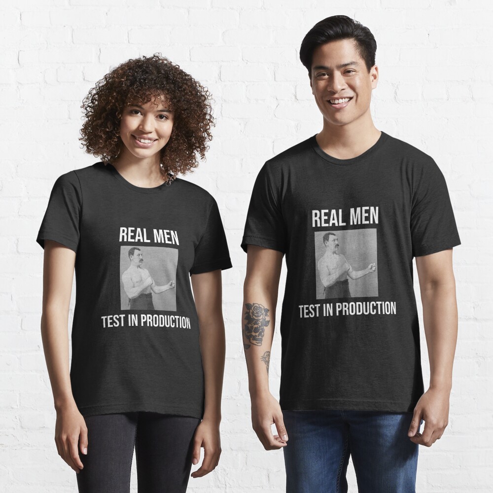 Real Men Test In Production Coffee Mug by GlitchyZoe