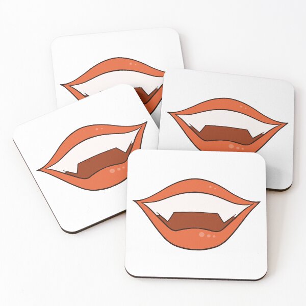 Item preview, Vampire lips cartoon orange designed and sold by ArtfulBonBon.