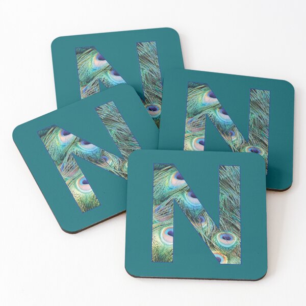 Item preview, The Letter N - Monogram in Peacock Feathers designed and sold by Bumblefuzzies.