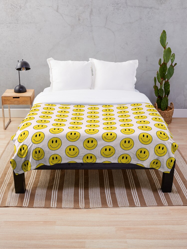 Smiley Face Throw Blanket for Sale by artbykaylaa