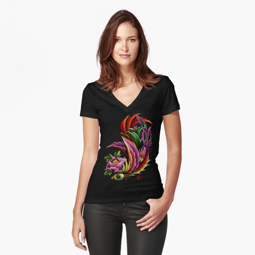 Item preview, Fitted V-Neck T-Shirt designed and sold by jabwai.