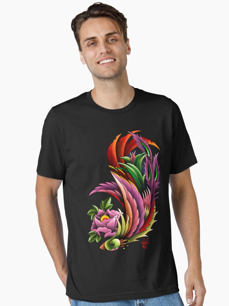 Thumbnail 1 of 7, Essential T-Shirt, Peony Firebird designed and sold by jabwai.