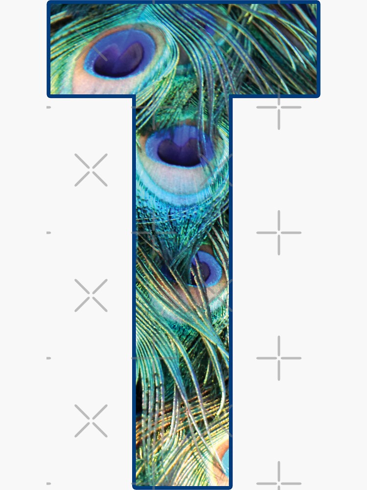 "The Letter T - Monogram In Peacock Feathers" Sticker For Sale By ...